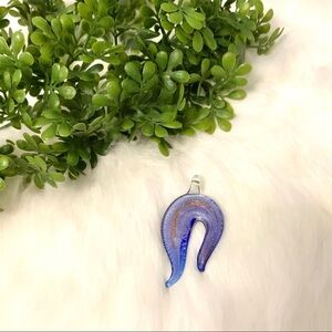 5/$25 Blue and Copper Glass Pendant